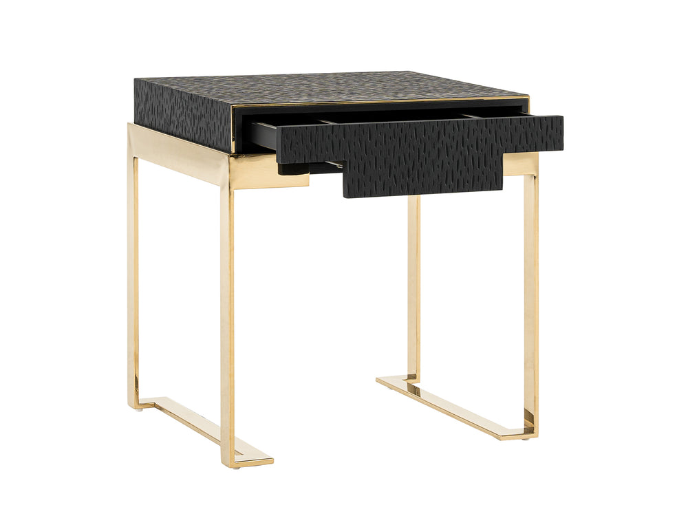 Rothsay - Modern Wenge + Gold Nightstand - View 5