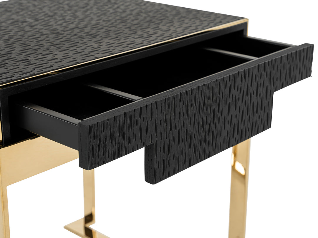 Rothsay - Modern Wenge + Gold Nightstand