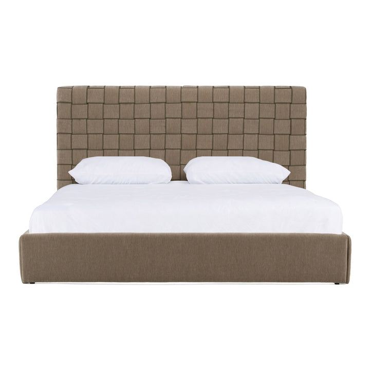 Rousey - Modern Taupe Fabric Bed