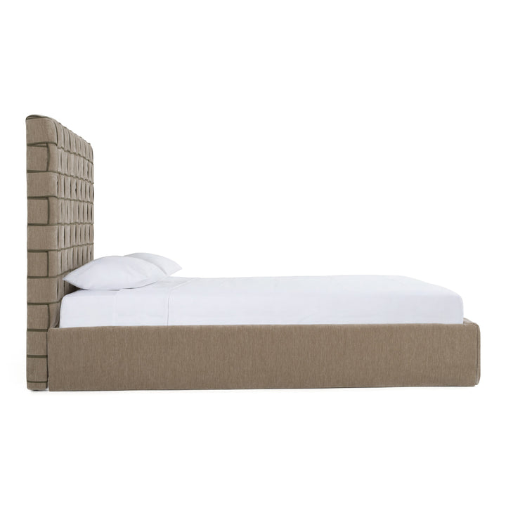 Rousey - Modern Taupe Fabric Bed