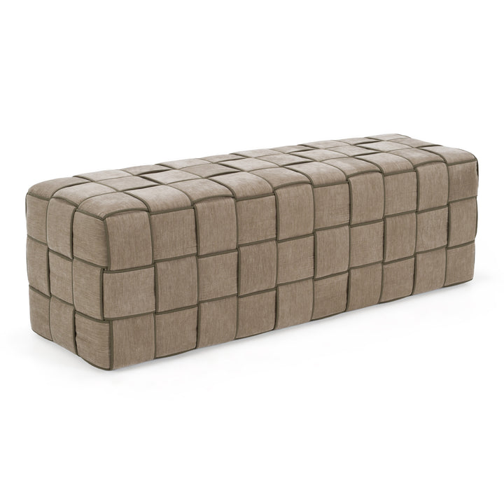 Rousey - Modern Taupe Fabric Bench