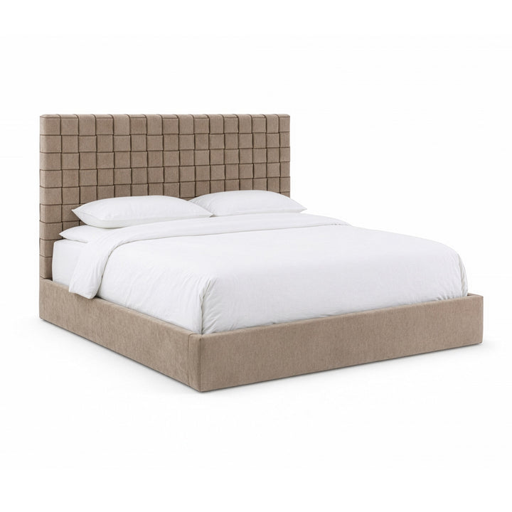 Rousey - Modern Taupe Fabric Bed
