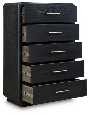 Rowanbeck Chest of Drawers - Black Accent Chest modern furniture Contempo Furniture