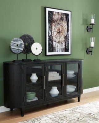 Rowanbeck Dining Server - Black Server modern furniture Contempo Furniture