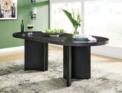 Rowanbeck Dining Table - Black Dining Table modern furniture Contempo Furniture
