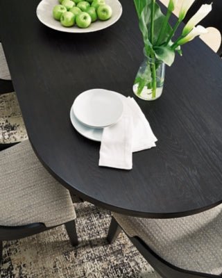 Rowanbeck Dining Table - Black Dining Table modern furniture Contempo Furniture