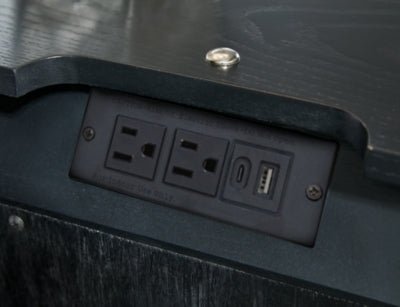 Rowanbeck Nightstand - Black Nightstand w/ Charging Station modern furniture Contempo Furniture