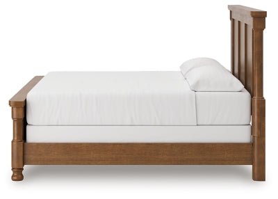 Rowlenstown California King Poster Bed - Light Brown Poster Bed modern furniture Contempo Furniture