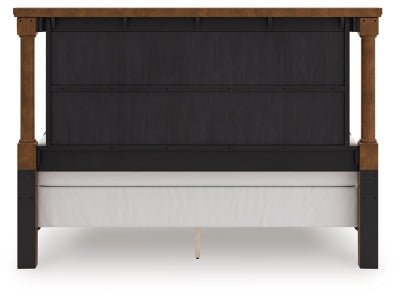Rowlenstown California King Poster Bed - Light Brown Poster Bed modern furniture Contempo Furniture