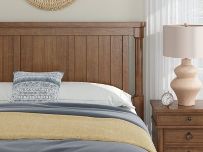 Rowlenstown California King Poster Bed - Light Brown Poster Bed modern furniture Contempo Furniture