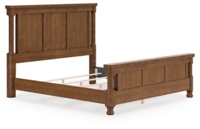 Rowlenstown California King Poster Bed - Light Brown Poster Bed modern furniture Contempo Furniture