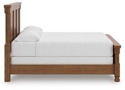 Rowlenstown California King Poster Bed - Light Brown Poster Bed modern furniture Contempo Furniture