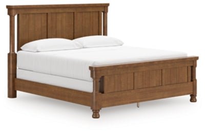 Rowlenstown California King Poster Bed - Light Brown Poster Bed modern furniture Contempo Furniture