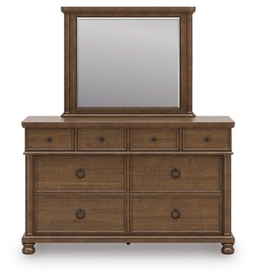 Rowlenstown Dresser and Mirror - Light Brown Dresser &amp; Mirror modern furniture Contempo Furniture