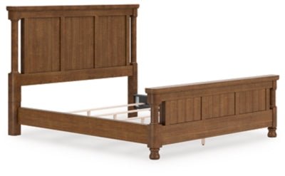Rowlenstown King Poster Bed - Light Brown Poster Bed modern furniture Contempo Furniture