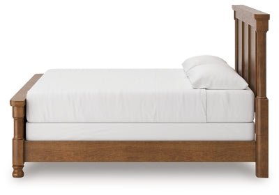 Rowlenstown King Poster Bed - Light Brown Poster Bed modern furniture Contempo Furniture