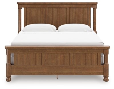 Rowlenstown King Poster Bed - Light Brown Poster Bed modern furniture Contempo Furniture