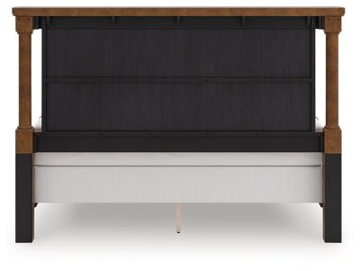 Rowlenstown King Poster Bed - Light Brown Poster Bed modern furniture Contempo Furniture