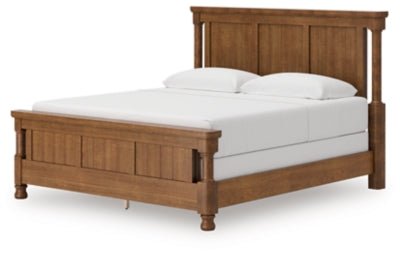 Rowlenstown King Poster Bed - Light Brown Poster Bed modern furniture Contempo Furniture