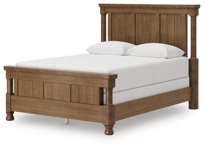 Rowlenstown Queen Poster Bed - Light Brown Poster Bed modern furniture Contempo Furniture