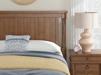 Rowlenstown Queen Poster Bed - Light Brown Poster Bed modern furniture Contempo Furniture