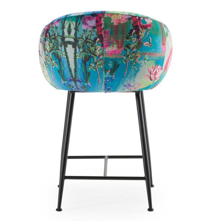 Roxann  Modern Counter Stool in Funky Velvet