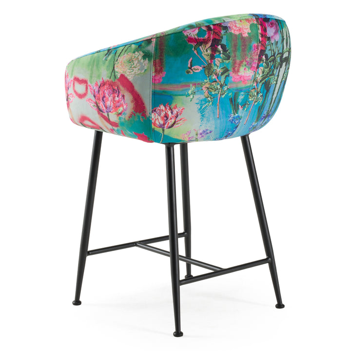 Roxann - Modern Counter Stool in Funky Velvet
