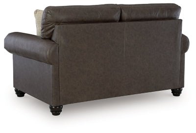 Roxmere Loveseat - Dark Brown Stationary Loveseat modern furniture Contempo Furniture