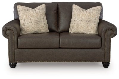 Roxmere Loveseat - Dark Brown Stationary Loveseat modern furniture Contempo Furniture