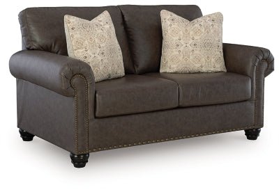 Roxmere Loveseat - Dark Brown Stationary Loveseat modern furniture Contempo Furniture
