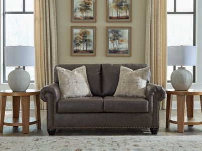 Roxmere Loveseat - Dark Brown Stationary Loveseat modern furniture Contempo Furniture