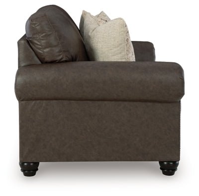 Roxmere Loveseat - Dark Brown Stationary Loveseat modern furniture Contempo Furniture