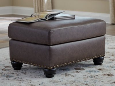 Roxmere Ottoman - Dark Brown Upholstered Ottoman modern furniture Contempo Furniture