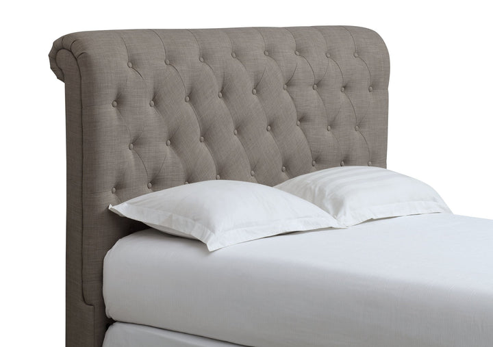 Royal Tufted Upholstered Headboard in Dolphin Linen Headboard modern furniture Contempo Furniture