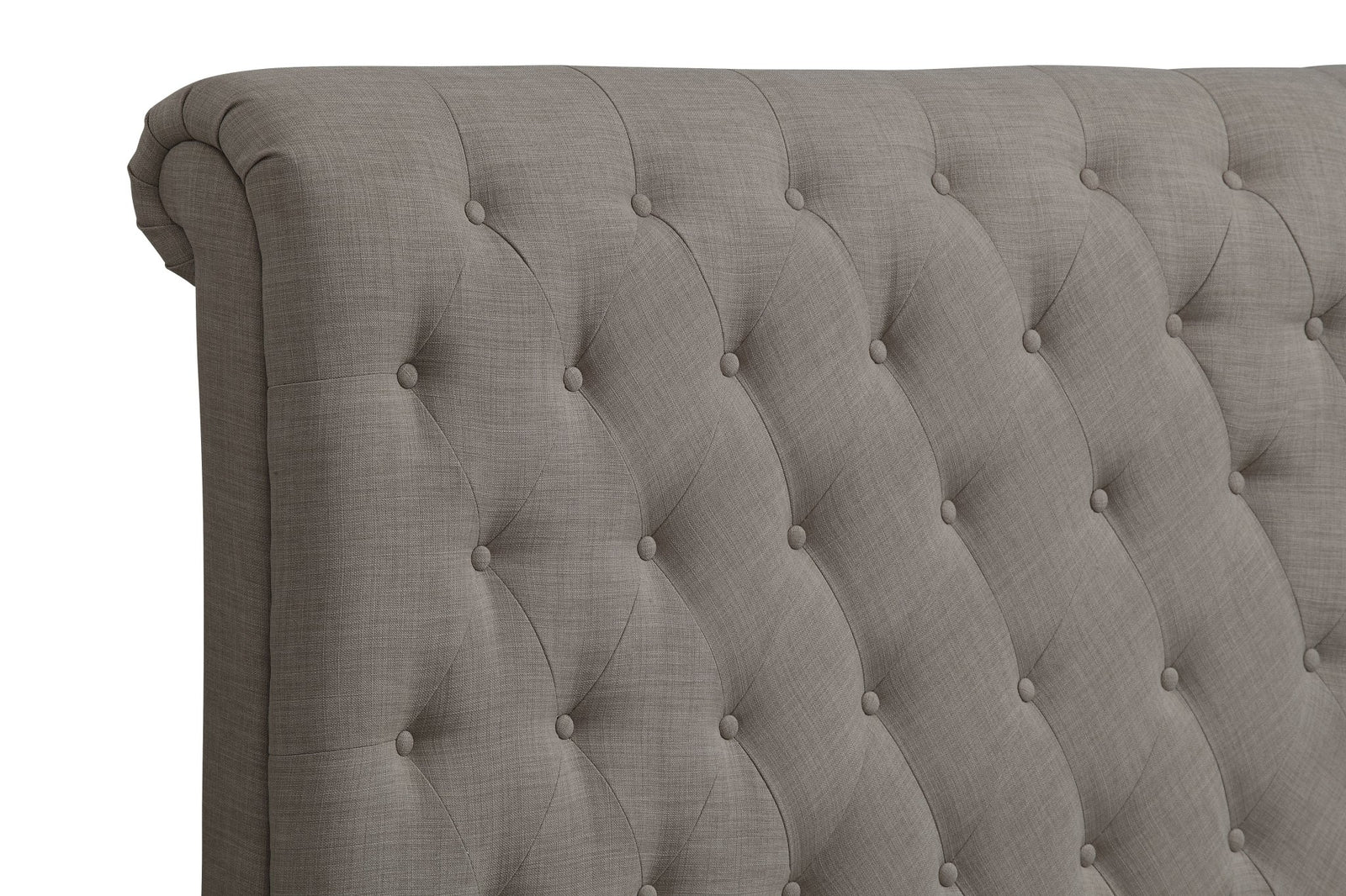 Royal Tufted Upholstered Headboard in Dolphin Linen Headboard modern furniture Contempo Furniture
