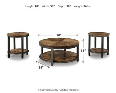Roybeck Table (Set of 3) - Dark Brown Table Set modern furniture Contempo Furniture