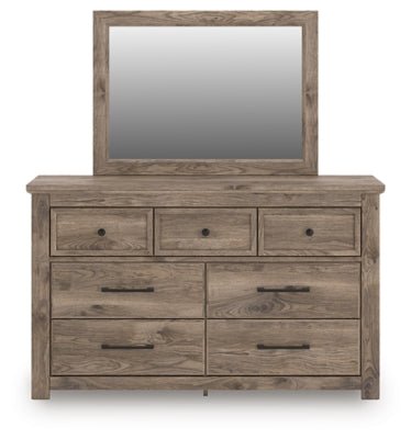 Rusticott Dresser and Mirror - Light Brown Dresser &amp; Mirror modern furniture Contempo Furniture