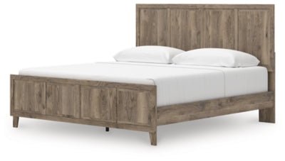 Rusticott King Panel Bed - Light Brown Panel Bed modern furniture Contempo Furniture