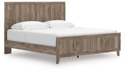 Rusticott King Panel Bed - Light Brown Panel Bed modern furniture Contempo Furniture