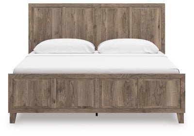 Rusticott King Panel Bed - Light Brown Panel Bed modern furniture Contempo Furniture