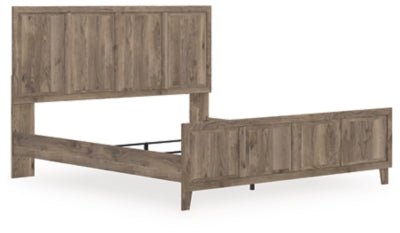 Rusticott King Panel Bed - Light Brown Panel Bed modern furniture Contempo Furniture