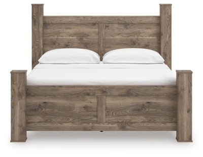Rusticott King Poster Bed - Light Brown Poster Bed modern furniture Contempo Furniture