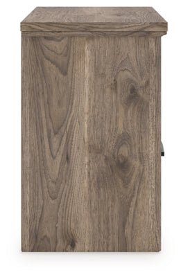 Rusticott Nightstand - Light Brown Nightstand w/ Charging Station modern furniture Contempo Furniture