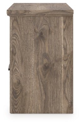 Rusticott Nightstand - Light Brown Nightstand w/ Charging Station modern furniture Contempo Furniture