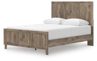 Rusticott Queen Panel Bed - Light Brown Panel Bed modern furniture Contempo Furniture