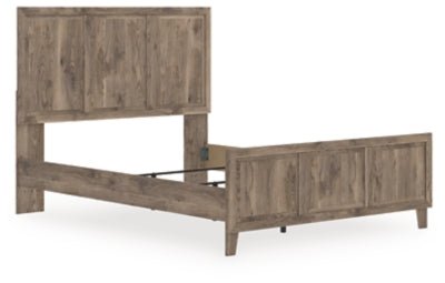 Rusticott Queen Panel Bed - Light Brown Panel Bed modern furniture Contempo Furniture
