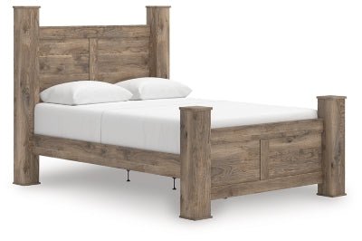 Rusticott Queen Poster Bed - Light Brown Poster Bed modern furniture Contempo Furniture