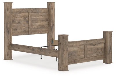 Rusticott Queen Poster Bed - Light Brown Poster Bed modern furniture Contempo Furniture