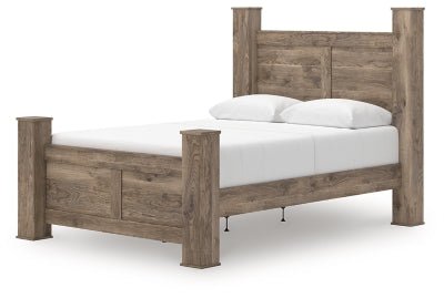 Rusticott Queen Poster Bed - Light Brown Poster Bed modern furniture Contempo Furniture