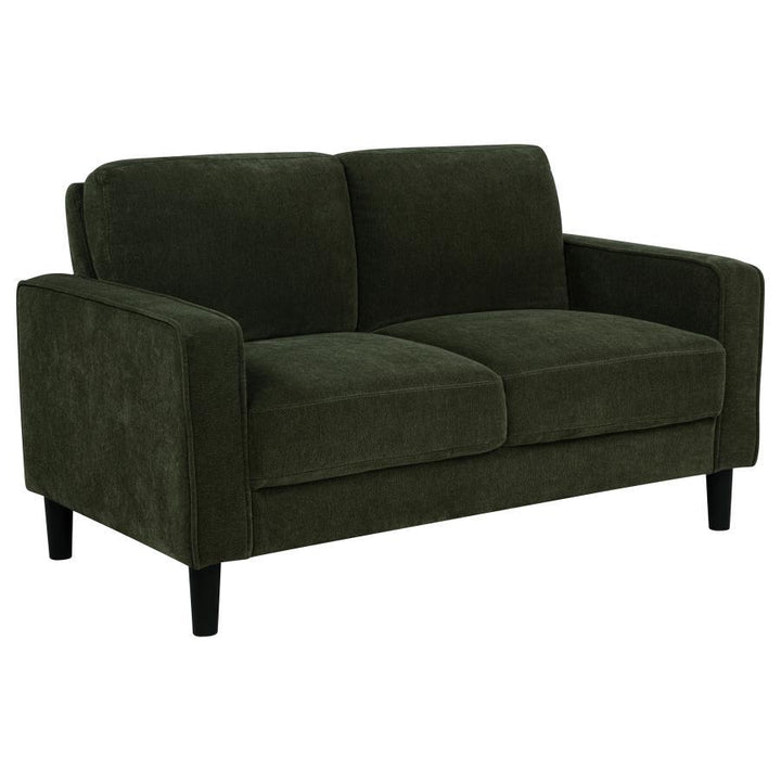 Ruth - 2 Piece Fabric Upholstered Track Arm Sofa - Matcha Green Stationary Sofa &amp; Loveseat modern furniture Contempo Furniture